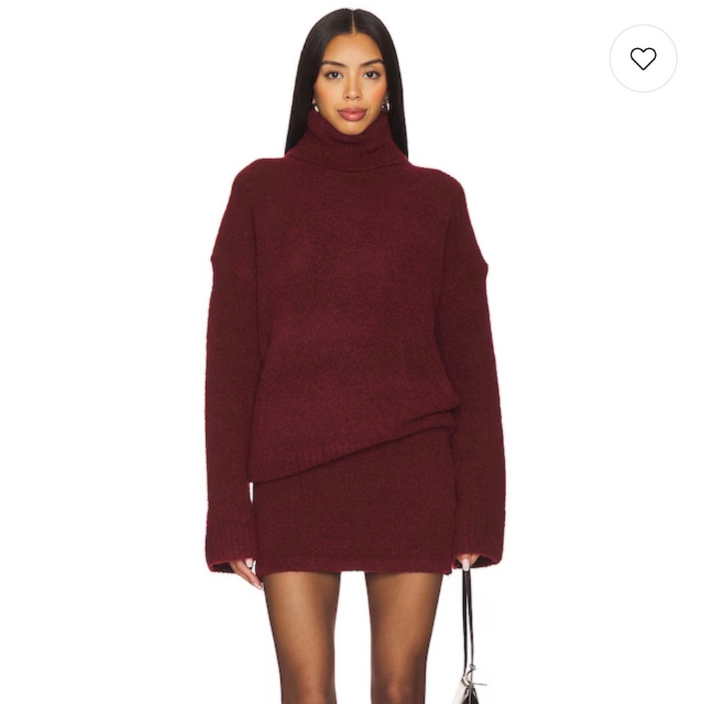 x REVOLVE Winnie Skirt/Sweater in Burgundy SNDYS